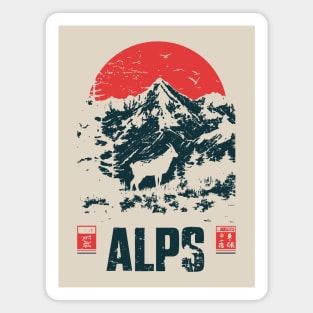 Mountain Goat on the Alps - Nature and Adventure Lovers Magnet